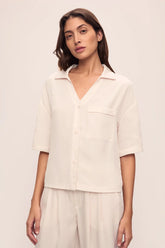 Tencel Woven Relaxed Button Front Top