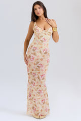 honeyflower print maxi dress