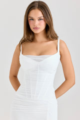 white mesh maxi dress