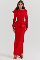 red bow maxi dress