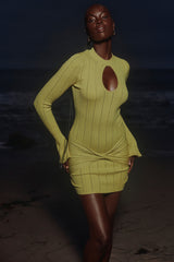 pistachio long sleeve mini dress