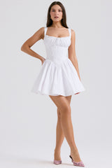 white cotton mini dress