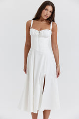white bustier sundress