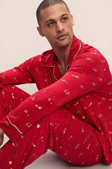 William Printed Modal Long PJ Set