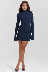 navy mini dress