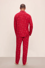 William Printed  Modal Long PJ Set