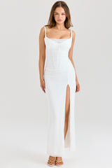white mesh maxi dress