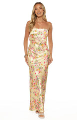 Maiah Yellow Bloom Prom Dress
