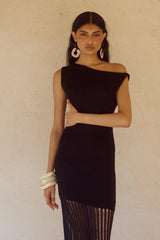 JACQUES KNIT MAXI DRESS - BLACK
