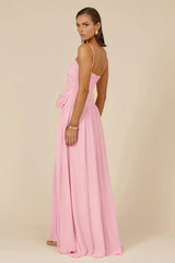 DANIKA SIDE SLIT MAXI DRESS - MUSK