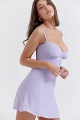 lavender mini dress