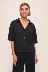 Tencel Woven Relaxed Button Front Top