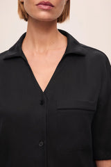 Tencel Woven Relaxed Button Front Top