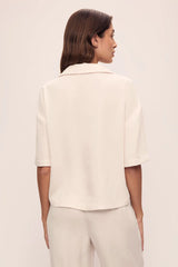 Tencel Woven Relaxed Button Front Top