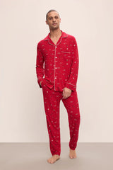 William Printed  Modal Long PJ Set