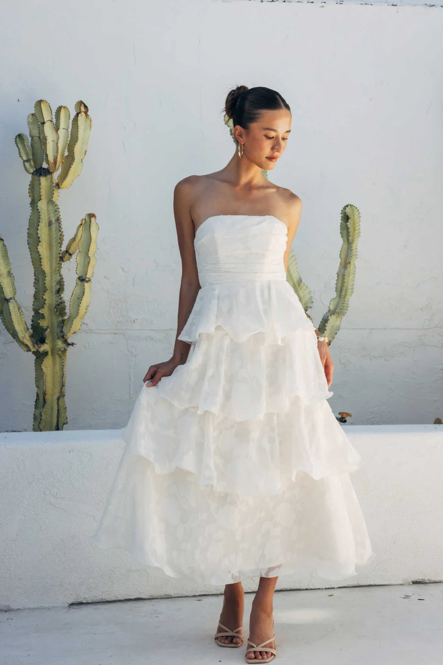 Paisley Tiered Ruffle Midi Dress