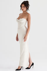 ivory corset maxi dress